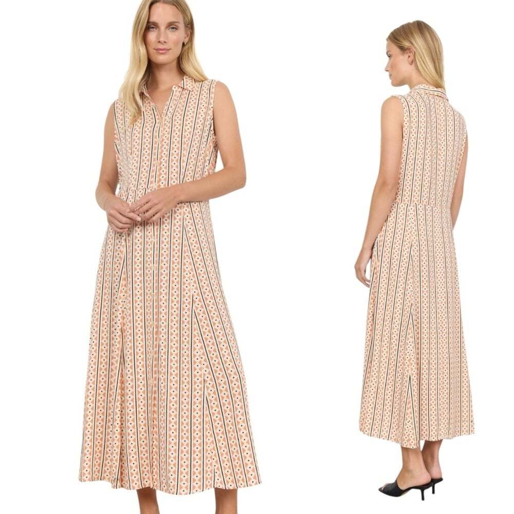 Soya Concept Maxi Dress Women Size M Papaya Elisa 3 Sleeveless Shirt Dress Boho